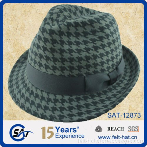 printed fedora hat, 100% pure wool